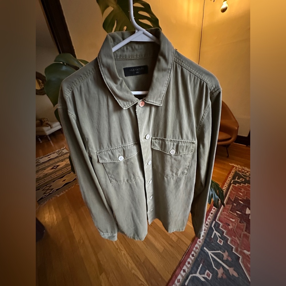 AllSaints Canvas Button Down Shirt Vintage